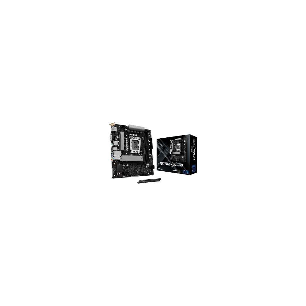 ASROCK  H810M-X WIFI, INTEL LGA1851, INTEL H810, DDR5, Micro ATX
