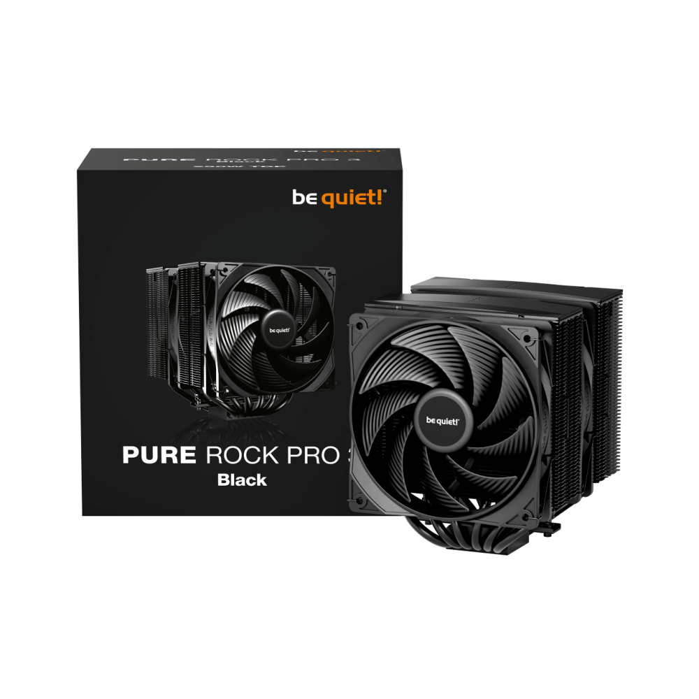 Bequiet!  AIR COOLER PURE ROCK PRO 3 BLACK BK042, 250W TDP, DUAL PWM 120MM FAN