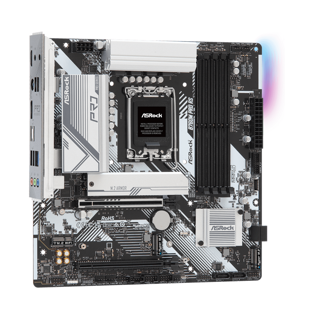 ASROCK  B760M PRO RS, INTEL LGA1700, INTEL B760, DDR5, Micro ATX