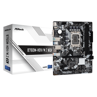 ASROCK  B760M-HDV/M.2. D4, INTEL LGA1700, INTEL B760, DDR4, Micro ATX