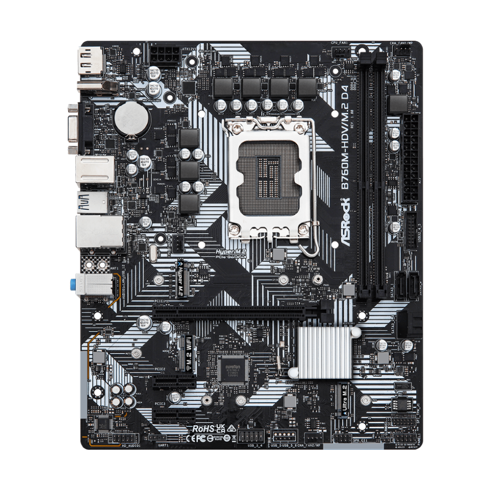 ASROCK  B760M-HDV/M.2. D4, INTEL LGA1700, INTEL B760, DDR4, Micro ATX