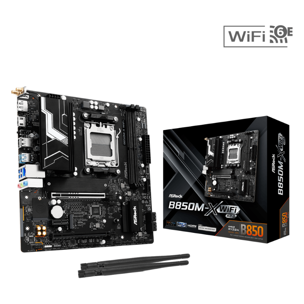 ASROCK  B850M-X WIFI R2.0, AMD AM5, AMD B850, DDR5, Micro ATX