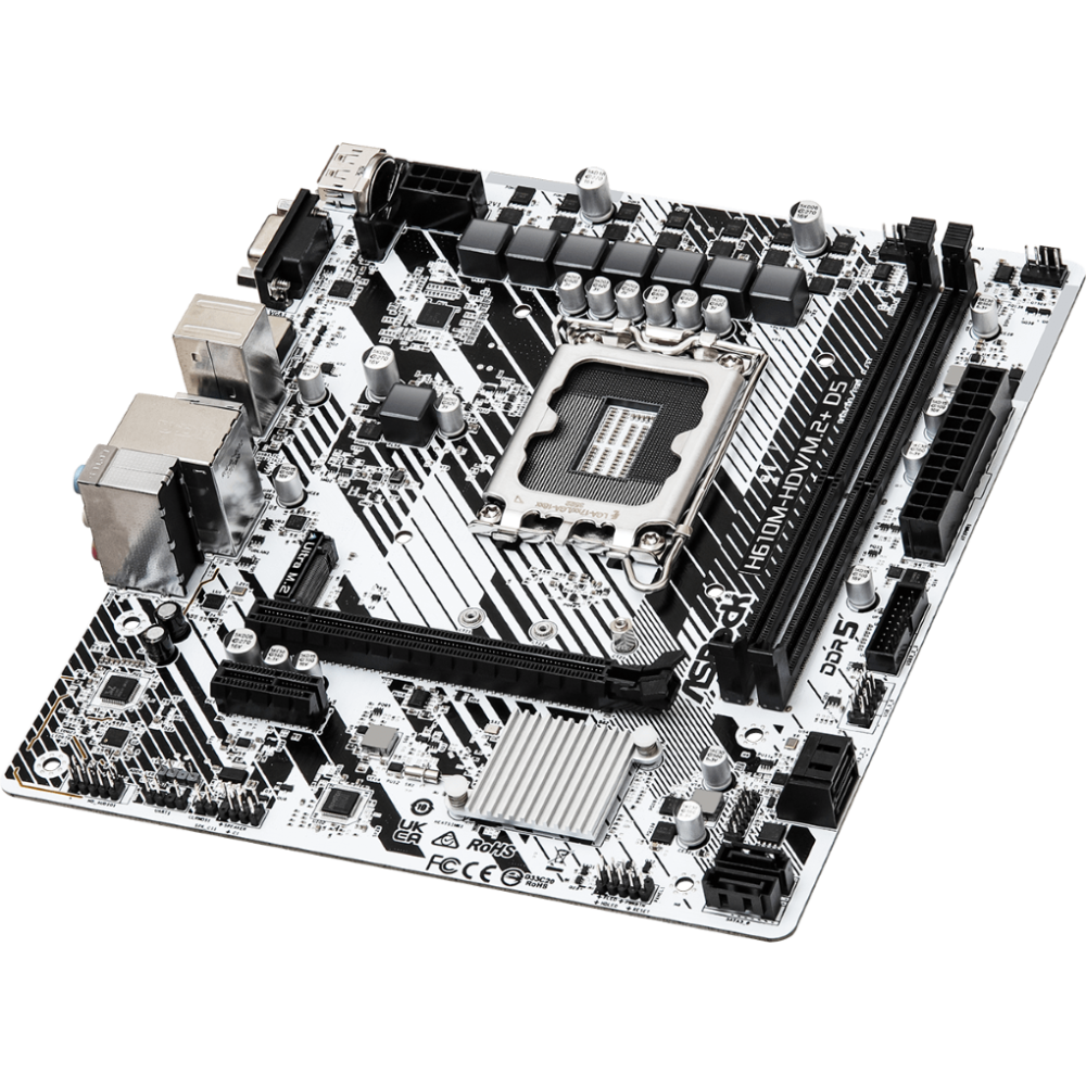 ASROCK  H610M-HDV/M.2+ D5, INTEL LGA1700, INTEL H610, Micro ATX