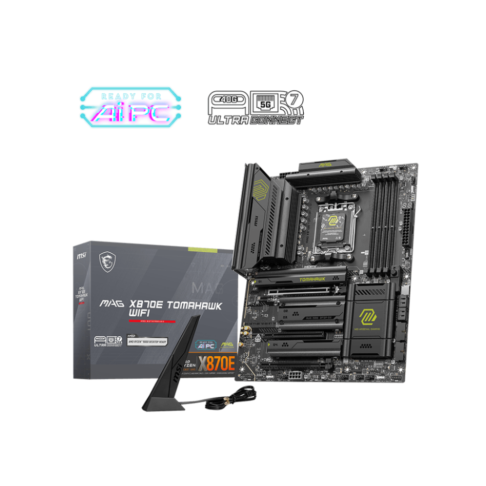 MSI  MAG X870E TOMAHAWK WIFI, AMD AM5, AMD X870E, DDR5, 5G LAN, ATX