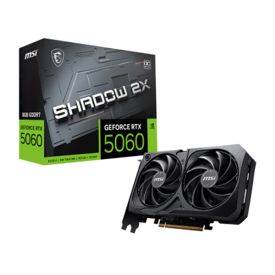 MSI VGA PCI-E NVIDIA GF RTX 5060 8G SHADOW 2X OC MAX, 8GB/128BIT, GDDR7, DUAL FAN