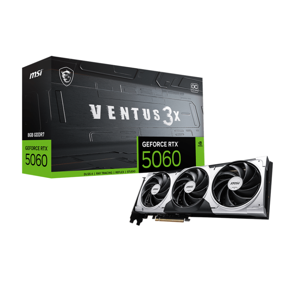 MSI VGA PCI-E NVIDIA GF RTX 5060 8G VENTUS 3X OC, 8GB/128BIT, GDDR7, TRIPLE FAN