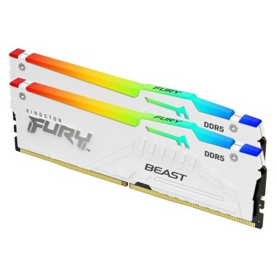 KINGSTON Memory KF556C40BWAK2-64 FURY Beast White RGB DDR5, 5600MT/s, 64GB,Kit 2x32GB