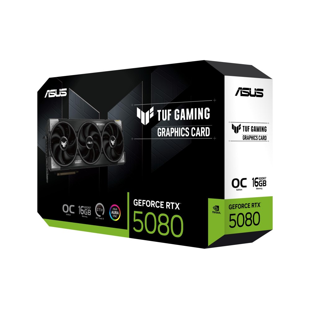 ASUS TUF Gaming TUF-RTX5080-O16G-GAMING / 16 GB GDDR7 256 bit / PCIE 5.0 16x / Triple slot Fansink